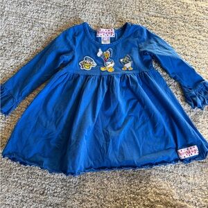 Blue Long Sleeve Kids Shirt with Cartoon Characters
